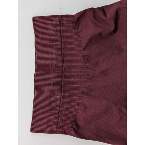 JoyLab High Rise Ribbed Seamless Leggings Womens L Burgundy Port Royal New - Picture 7 of 8